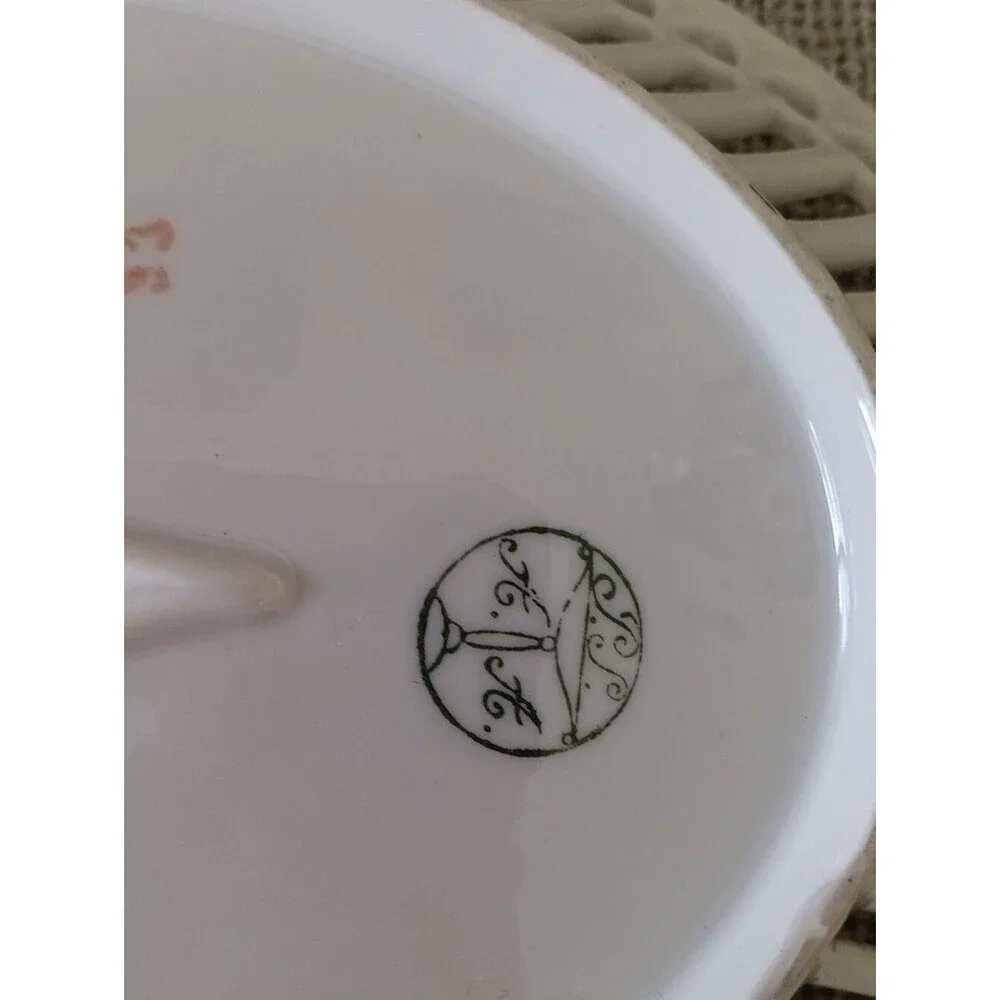 Decorative Floral Porcelain Handled Dish - White with Pastel Floral Center
